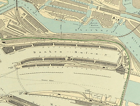 Johann Friedrich Bubendey Der Hafen von Hamburg Hamburg 1912 Lithografie Fragment Staats und Universitätsbibliothek Hamburg Public Domain Mark 1 0 Universal