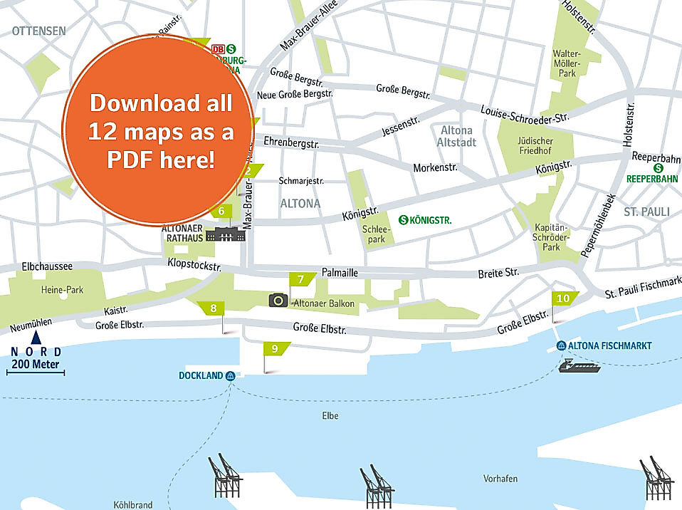 Brochure “Discover Hamburg’s Corners” with 12 themed Hamburg routes